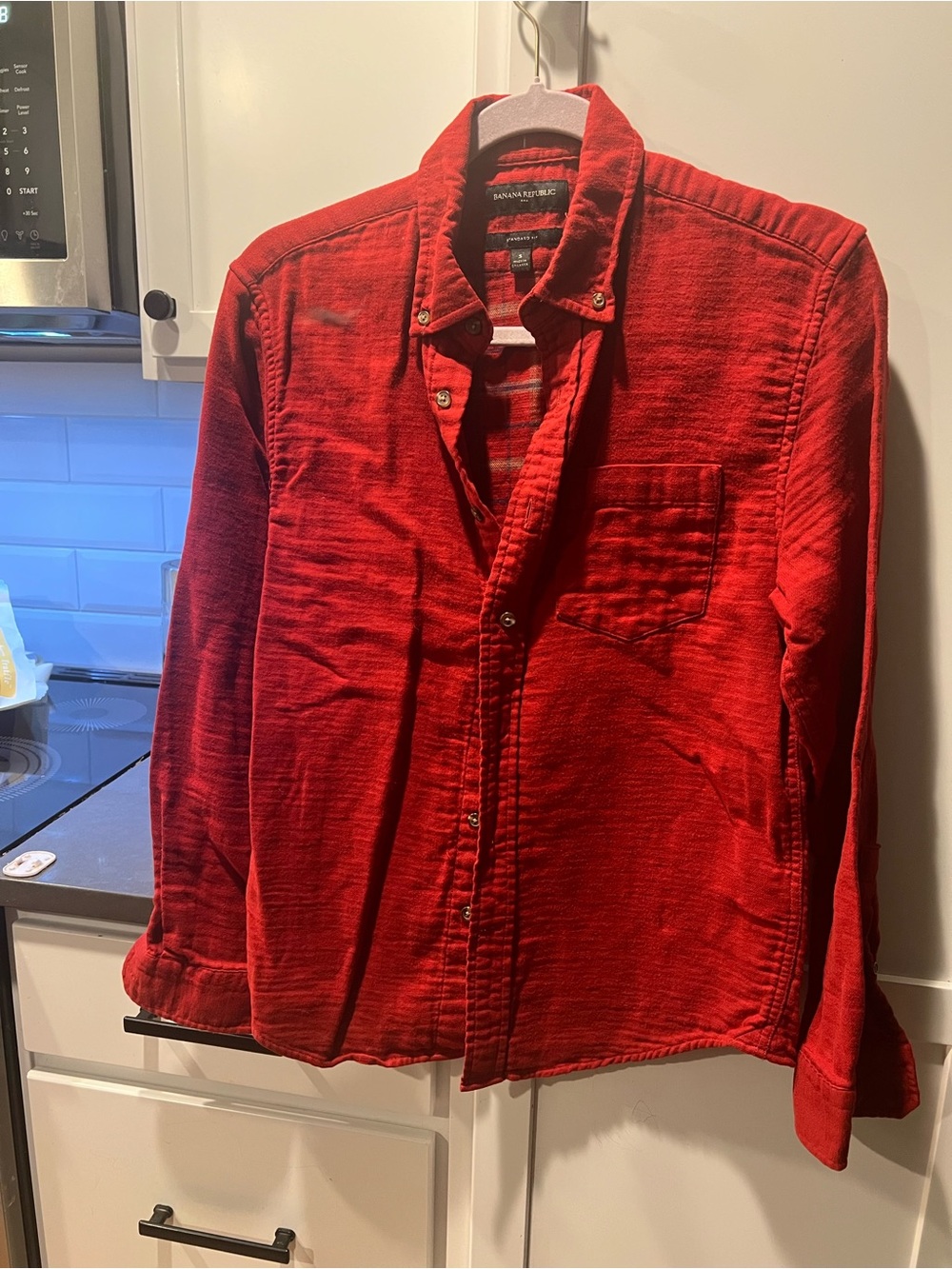 Banana Republic Women’s Red Plaid Lined Shacket Shirt Jacket Size S - Picture 2 of 10